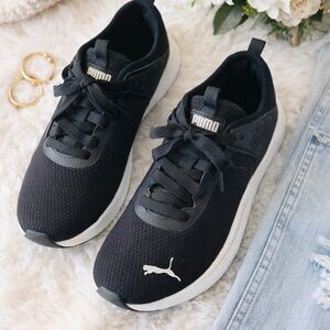 Puma Black and White Athletic Shoes